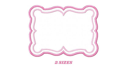 Square Frame embroidery designs set - Monogram Applique Shape Machine embroidery pattern - Rectangle Monogram - Instant digital download pes