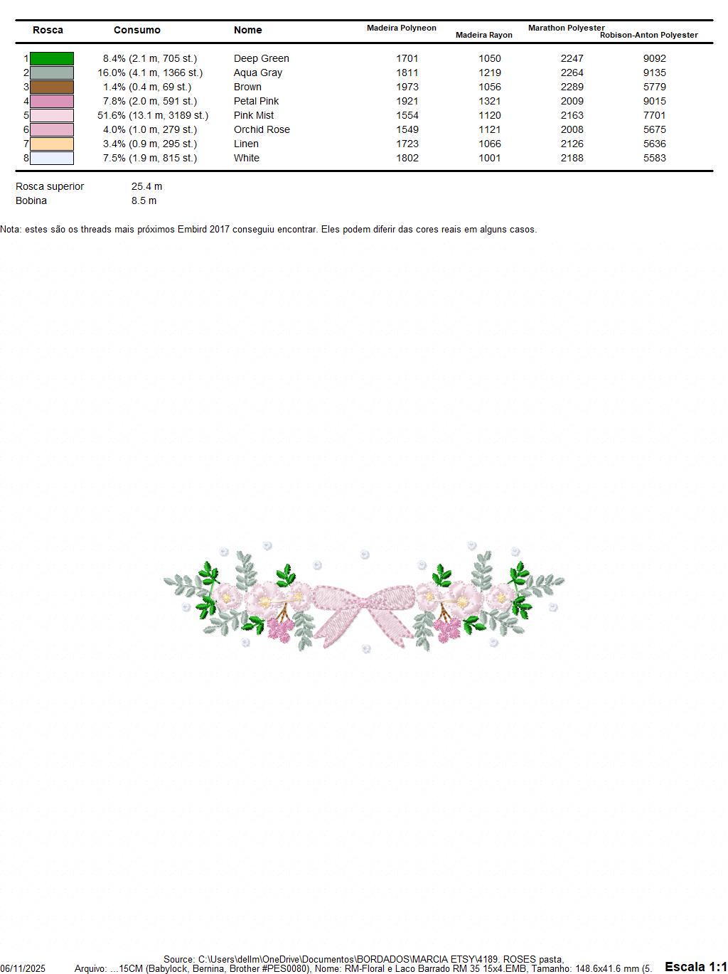 Monogram Frame with roses embroidery designs - Flower Laurel wreath machine embroidery pattern - Rose baby girl file - Instant download jef