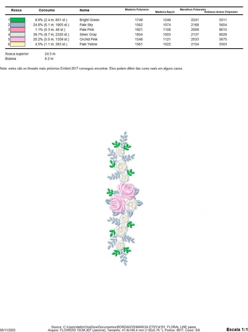 Flower line embroidery designs - Roses Divider machine embroidery pattern - Kitchen towel file - Instant download pes jef dst vp3 hus xxx