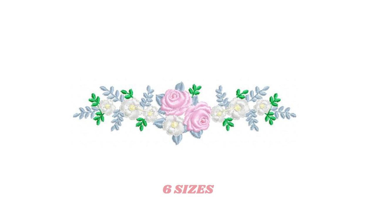 Flower line embroidery designs - Roses Divider machine embroidery pattern - Kitchen towel file - Instant download pes jef dst vp3 hus xxx