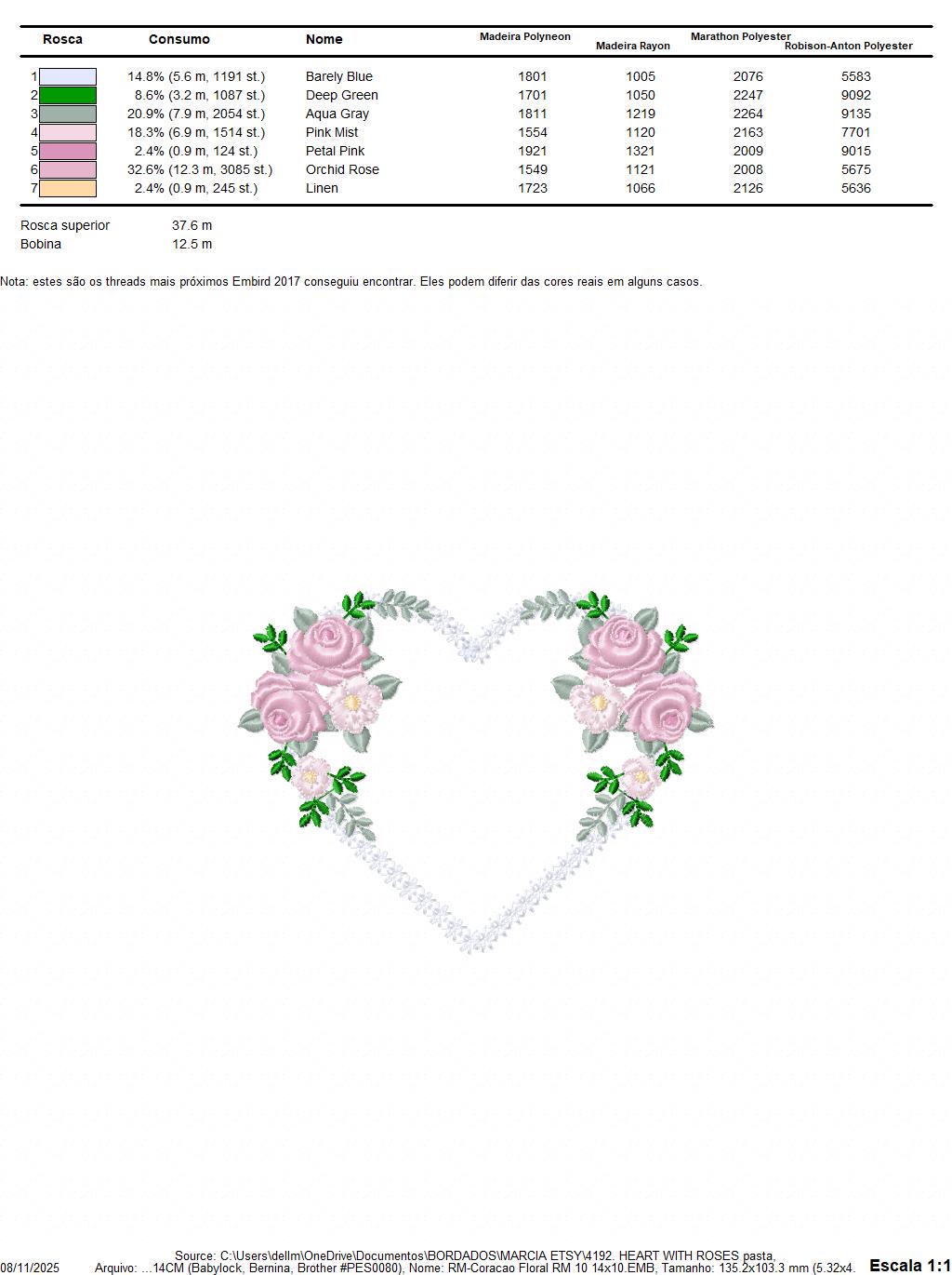 Heart with flowers embroidery designs - Flower heart frame machine embroidery pattern - Baby girl file - Instant digital download pes jef