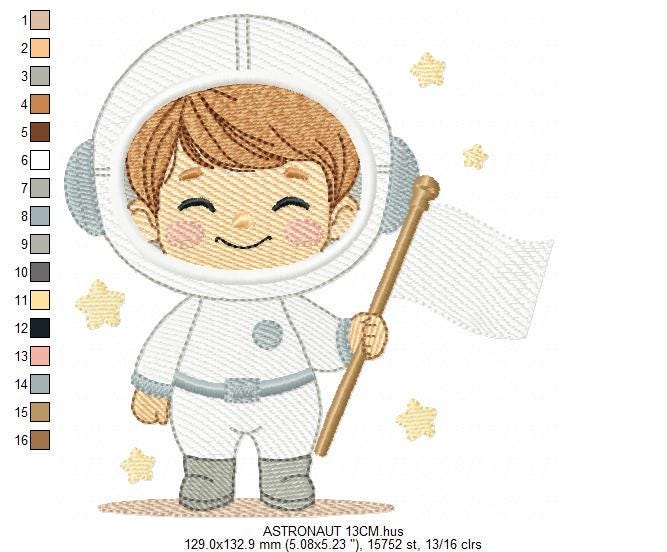 Astronaut embroidery designs - Space Rocket Planet Stars machine embroidery pattern - Baby boy file - Instant digital download pes jef dst