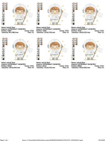 Astronaut embroidery designs - Space Rocket Planet Stars machine embroidery pattern - Baby boy file - Instant digital download pes jef dst