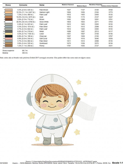 Astronaut embroidery designs - Space Rocket Planet Stars machine embroidery pattern - Baby boy file - Instant digital download pes jef dst