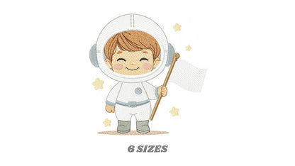 Astronaut embroidery designs - Space Rocket Planet Stars machine embroidery pattern - Baby boy file - Instant digital download pes jef dst
