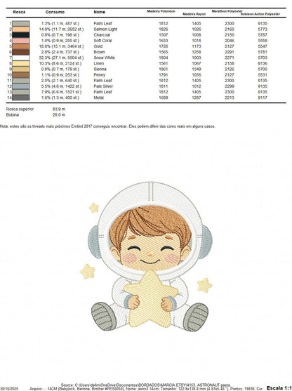 Astronaut embroidery designs - Space Rocket Planet Stars machine embroidery pattern - Baby boy file - Instant digital download pes jef dst