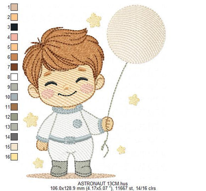 Astronaut embroidery designs - Space Rocket Planet Stars machine embroidery pattern - Baby boy file - Instant digital download pes jef dst