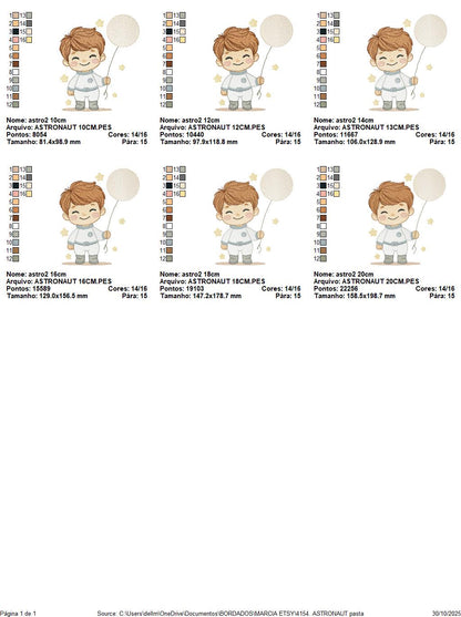 Astronaut embroidery designs - Space Rocket Planet Stars machine embroidery pattern - Baby boy file - Instant digital download pes jef dst