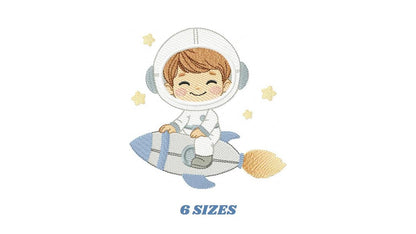 Astronaut embroidery designs - Space Rocket Planet Stars machine embroidery pattern - Baby boy file - Instant digital download pes jef dst