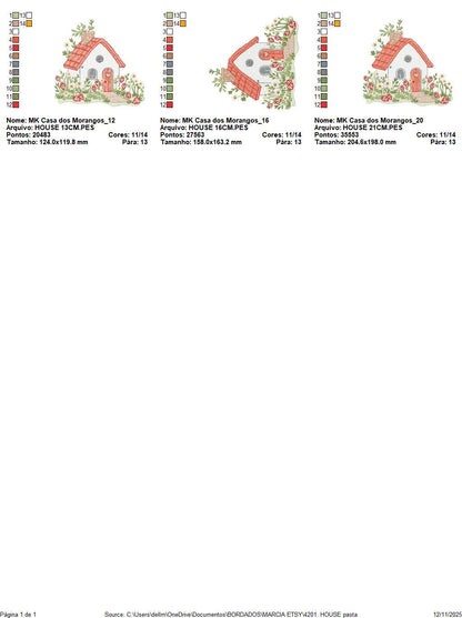 Fairytale Magical House embroidery designs - Fairy house with mushrooms and strawberries machine pattern - Baby girl file - Instant download