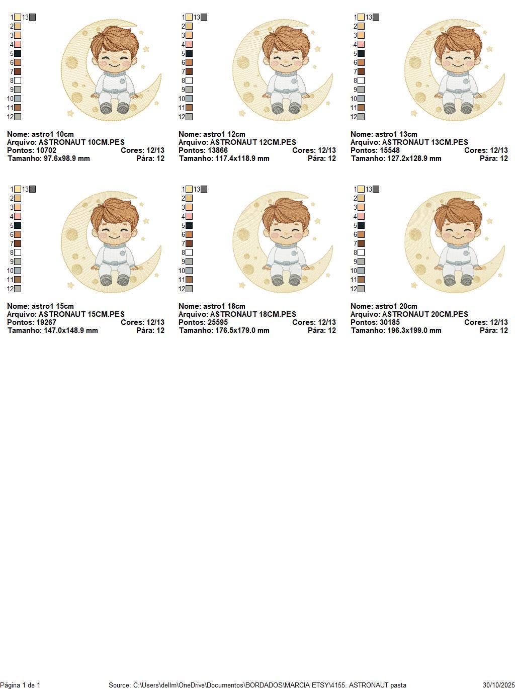 Astronaut embroidery designs - Space Planet Stars machine embroidery pattern - Baby boy in the moon file - Instant digital download pes jef