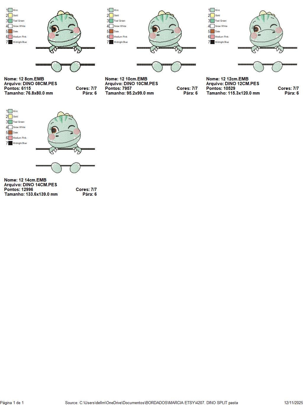 Dinosaur embroidery designs - Dino with split for name machine embroidery pattern - Baby Boy Tyrannosaurus file T rex - Instant download pes