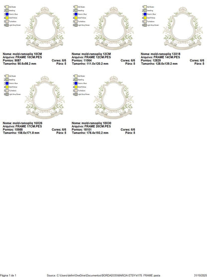 Shield Monogram Frame embroidery designs - Laurel frame with banner machine embroidery pattern - Baby shape file - Instant download pes jef