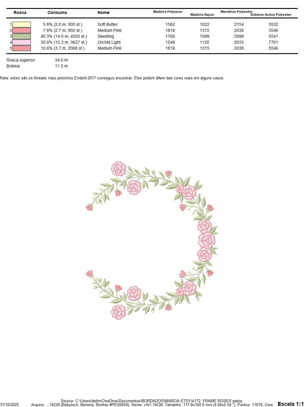 Monogram Frame with roses embroidery designs - Flower Laurel wreath machine embroidery pattern - Rose baby girl file - Instant download jef