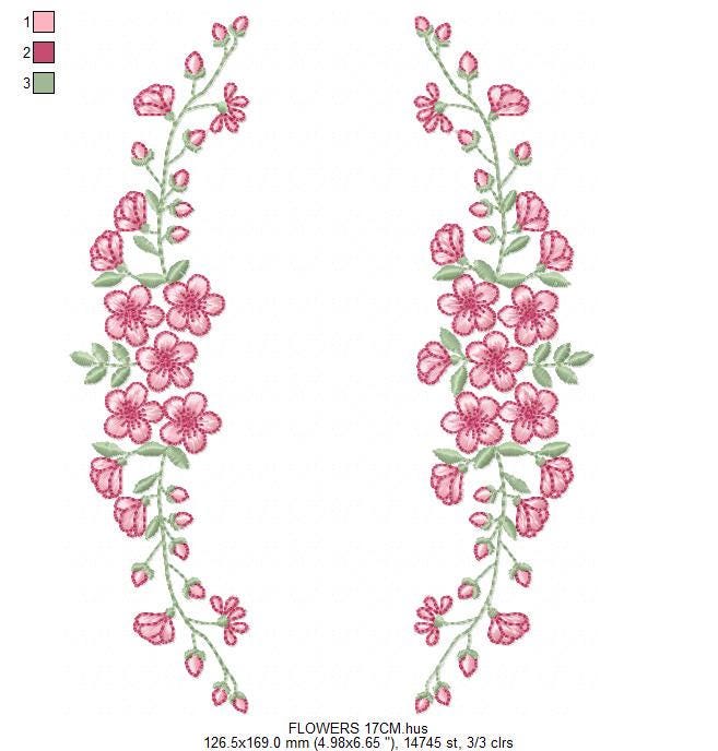 Monogram Frame with roses embroidery designs - Flower Laurel wreath machine embroidery pattern - Kitchen Towel file - Instant download jef