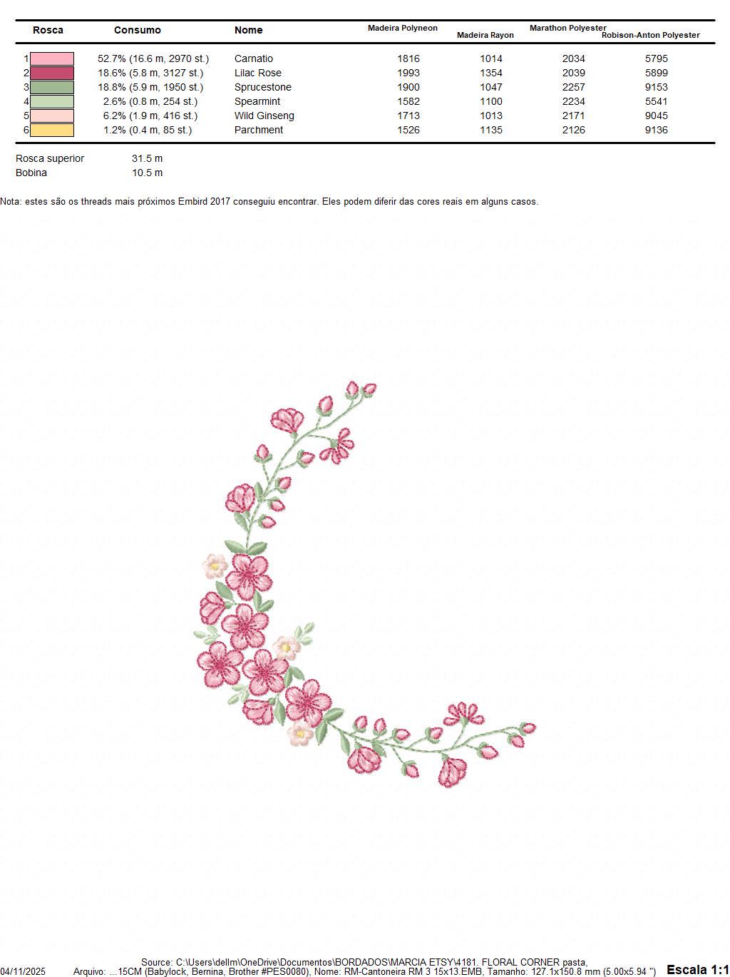 Roses Corner embroidery designs - Cherry Blossom Flowers machine embroidery pattern - Floral Frame file - Instant digital download pes jef