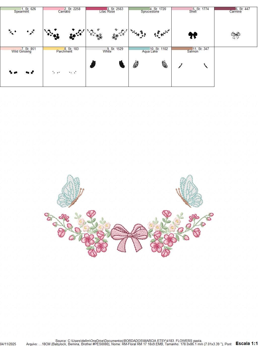 Flowers with lace embroidery designs - Cherry Blossoms with butterfly machine embroidery pattern - Floral Kitchen Towel - Instant download