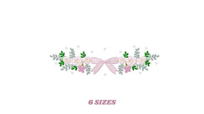 Monogram Frame with roses embroidery designs - Flower Laurel wreath machine embroidery pattern - Rose baby girl file - Instant download jef