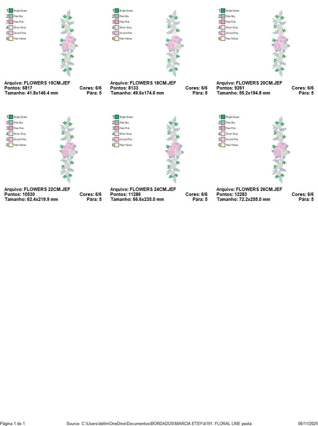 Flower line embroidery designs - Roses Divider machine embroidery pattern - Kitchen towel file - Instant download pes jef dst vp3 hus xxx