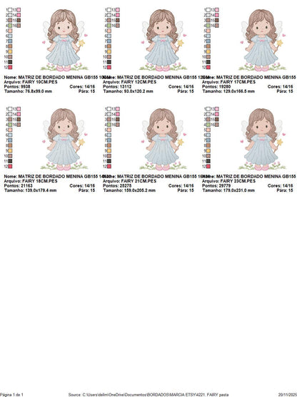 Fairy embroidery designs - Baby girl with wings and wand machine embroidery pattern - Garden Pixie file - Instant Download pes jef dst hus