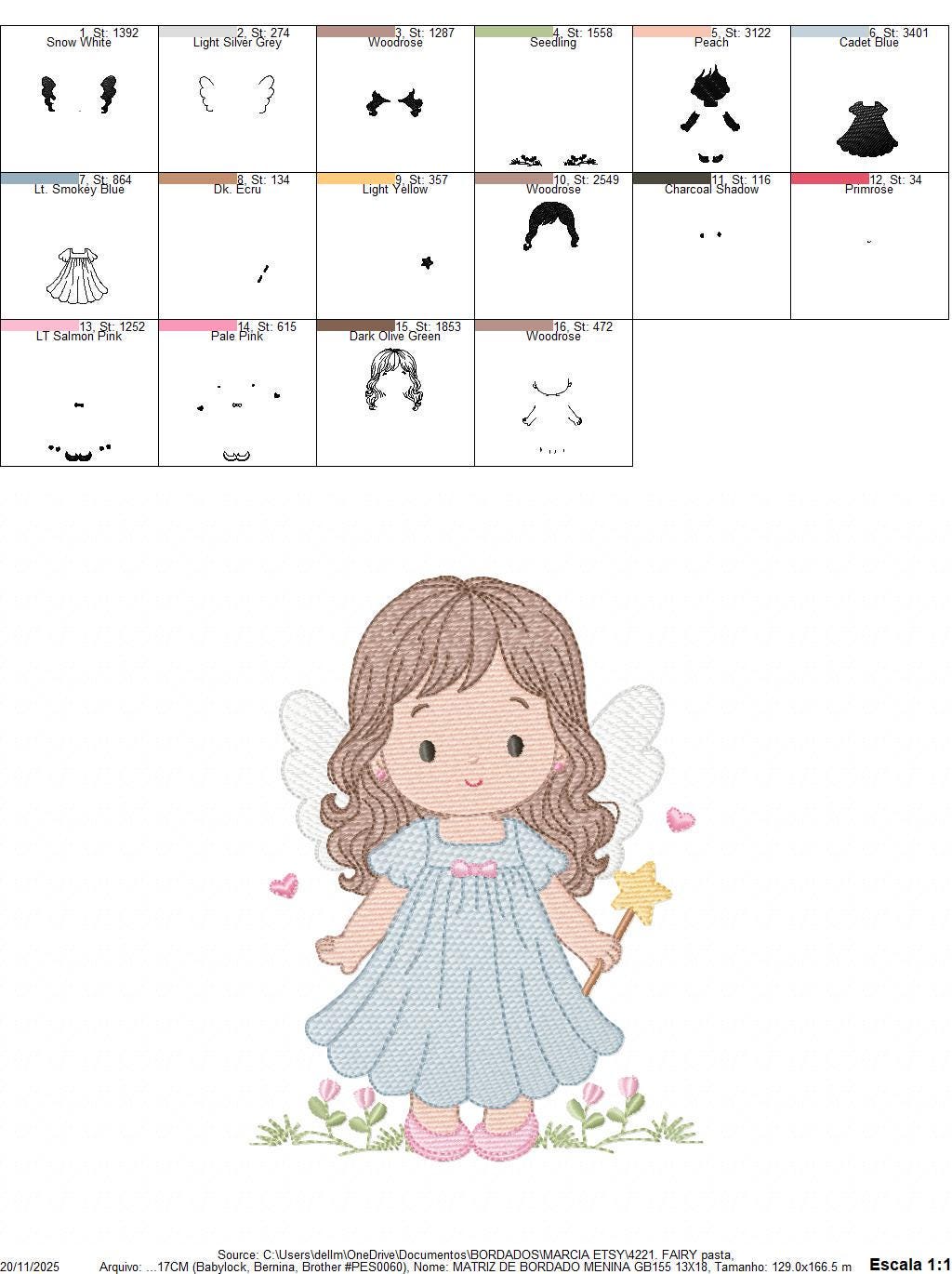 Fairy embroidery designs - Baby girl with wings and wand machine embroidery pattern - Garden Pixie file - Instant Download pes jef dst hus