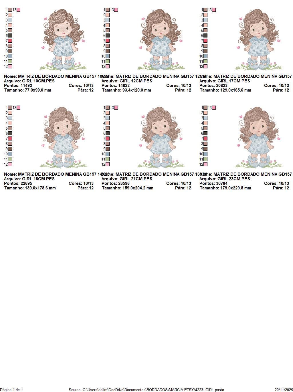 Girl with long hair and flowers embroidery designs - Princess machine embroidery pattern - Girl with lace and hearts - Instant download jef