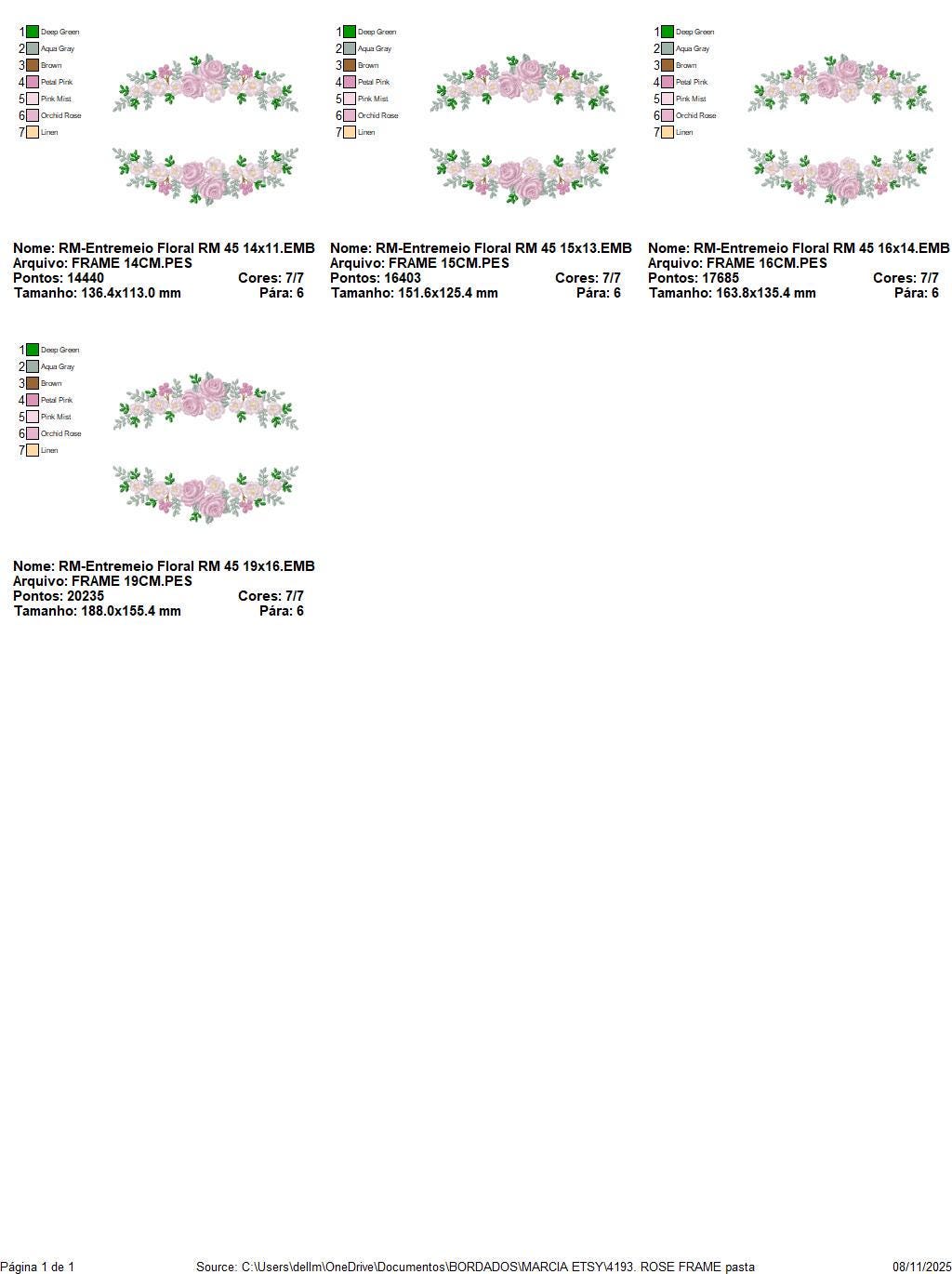Monogram Frame with roses embroidery designs - Flower Laurel wreath machine embroidery pattern - Kitchen Towel file - Instant download jef