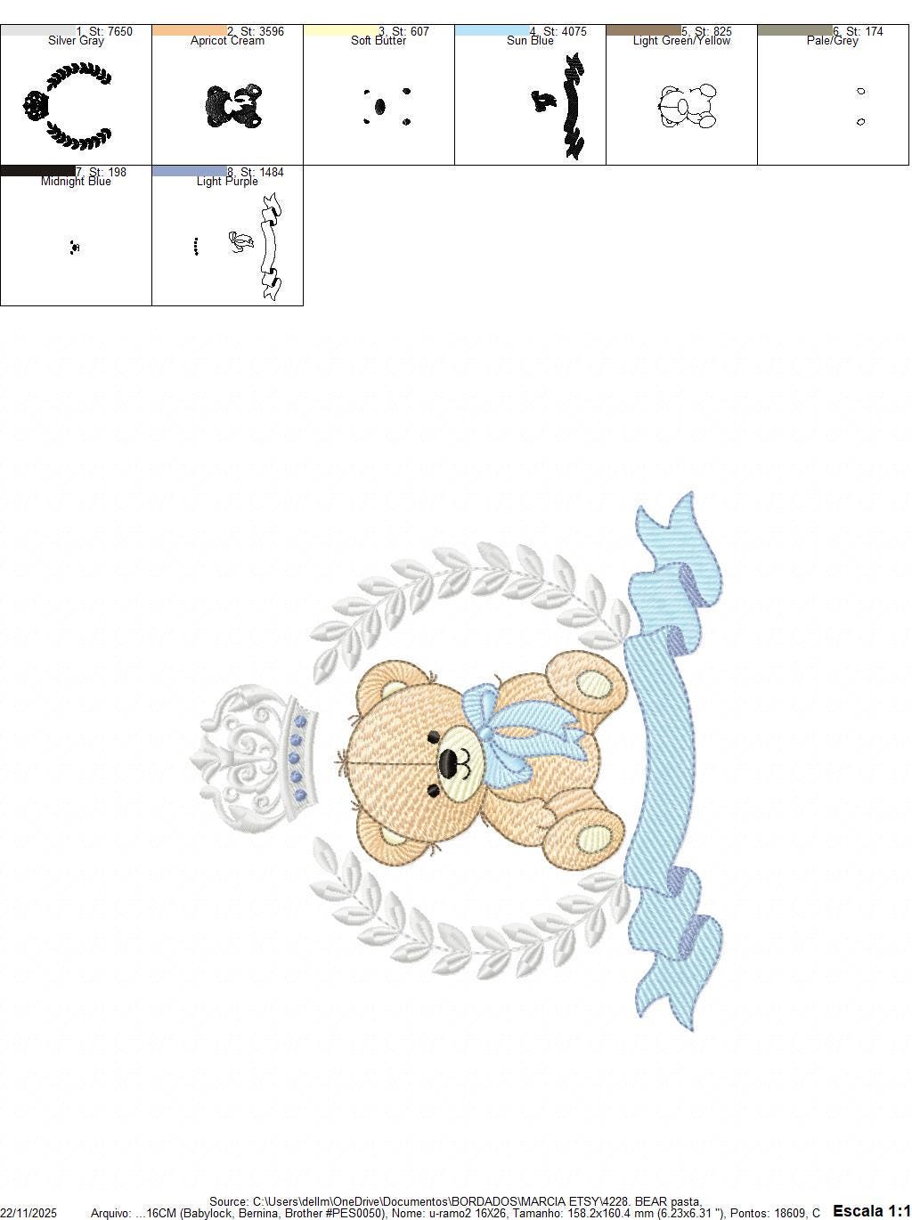 Frame Male Bear embroidery designs - Laurel Teddy Bear machine embroidery pattern - Baby Boy Bear wreath file - Instant digital download pes