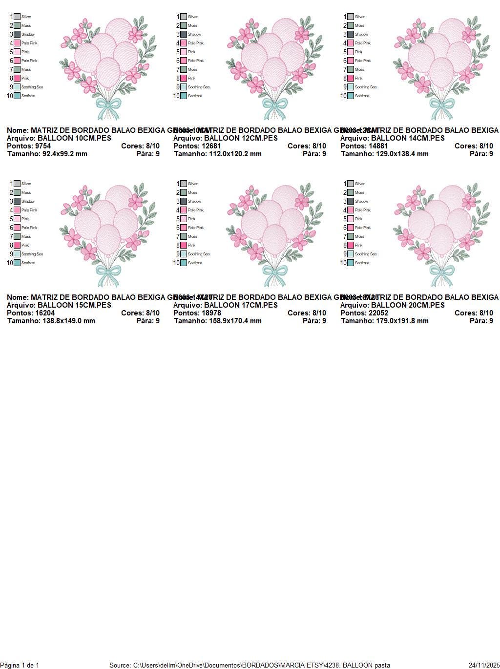 Balloon embroidery design - Pink Balloon bouquet with flowers machine embroidery pattern - Happy Birthday file - Instant download pes jef