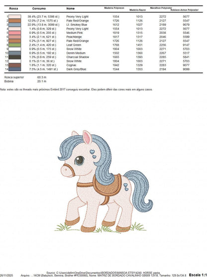 Horse embroidery design - Farm Ranch Pony machine embroidery pattern - Baby Boy Cowboy Horse file - Instant digital download pes jef dst hus