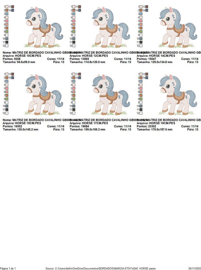 Horse embroidery design - Farm Ranch Pony machine embroidery pattern - Baby Boy Cowboy Horse file - Instant digital download pes jef dst hus