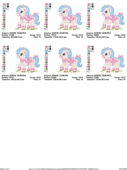 Horse embroidery design - Farm Ranch Pony machine embroidery pattern - Baby Girl Cowboy Horse file - Instant digital download pes jef dst