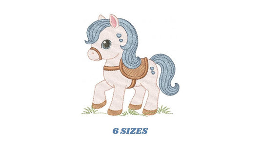 Horse embroidery design - Farm Ranch Pony machine embroidery pattern - Baby Boy Cowboy Horse file - Instant digital download pes jef dst hus