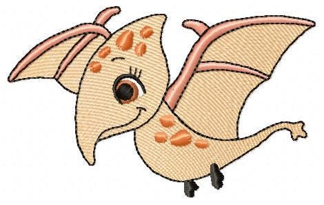 Dinosaur embroidery designs - Baby Boy Flying Dino machine embroidery pattern - Pterodactyl - Instant digital download pes jef dst hus vp3