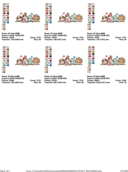 Dinosaur embroidery designs - Dino with flower machine embroidery pattern - Baby Girl Tyrannosaurus file T rex - Instant download pes jef