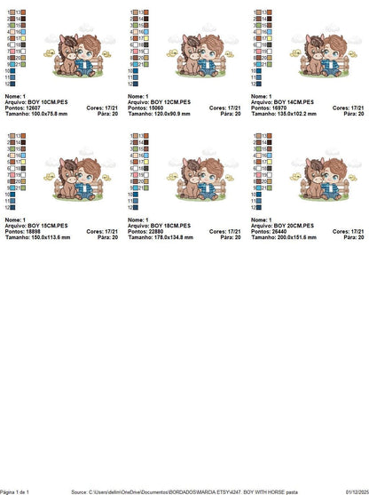Cowboy embroidery design - Baby boy with horse embroidery designs machine embroidery pattern - Farm ranch embroidery file - instant download