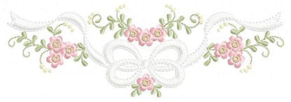 Roses embroidery designs - Flower Line Divider machine embroidery pattern - Kitchen Towel file - Instant digital download jef pes dst hus