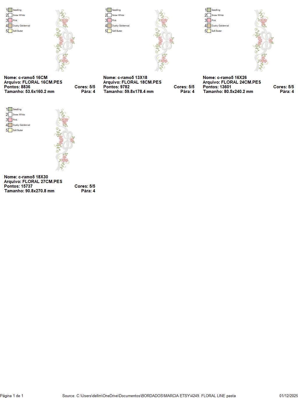 Roses embroidery designs - Flower Line Divider machine embroidery pattern - Kitchen Towel file - Instant digital download jef pes dst hus