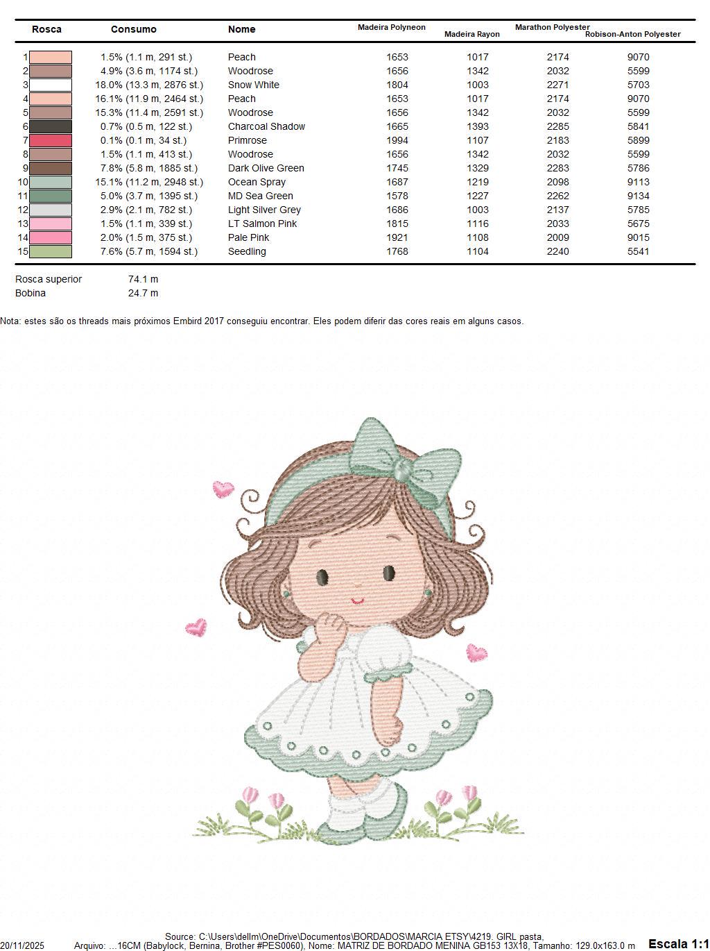 Baby girl embroidery designs - Girl with long hair and lace machine embroidery pattern - Princess with flower - Instant download pes jef dst