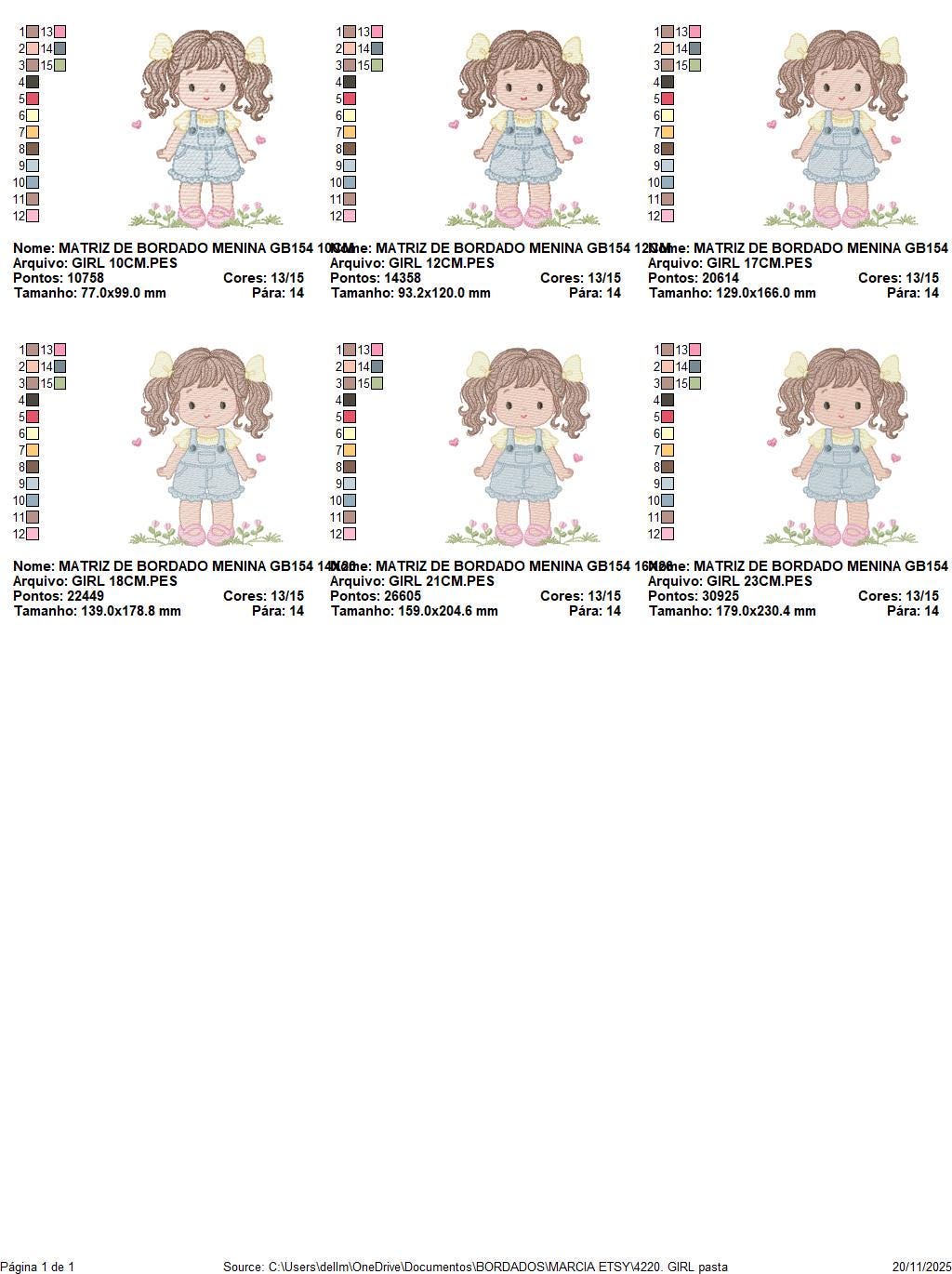 Baby girl embroidery designs - Girl with long hair ponytail and hearts machine embroidery pattern - Princess with flower - Instant download