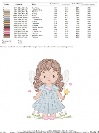 Fairy embroidery designs - Baby girl with wings and wand machine embroidery pattern - Garden Pixie file - Instant Download pes jef dst hus