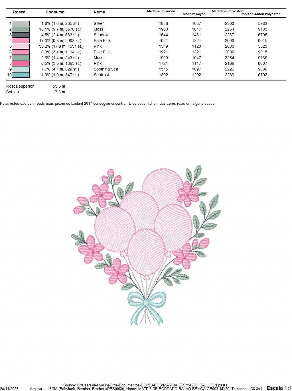 Balloon embroidery design - Pink Balloon bouquet with flowers machine embroidery pattern - Happy Birthday file - Instant download pes jef