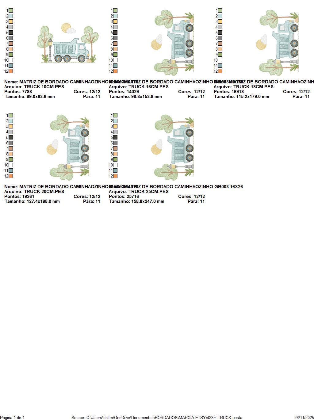 Truck with trees embroidery designs - Vehicle Pickup machine embroidery pattern - Baby boy file - Instant digital download pes jef dst hus