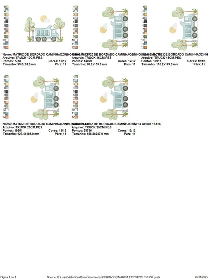Truck with trees embroidery designs - Vehicle Pickup machine embroidery pattern - Baby boy file - Instant digital download pes jef dst hus