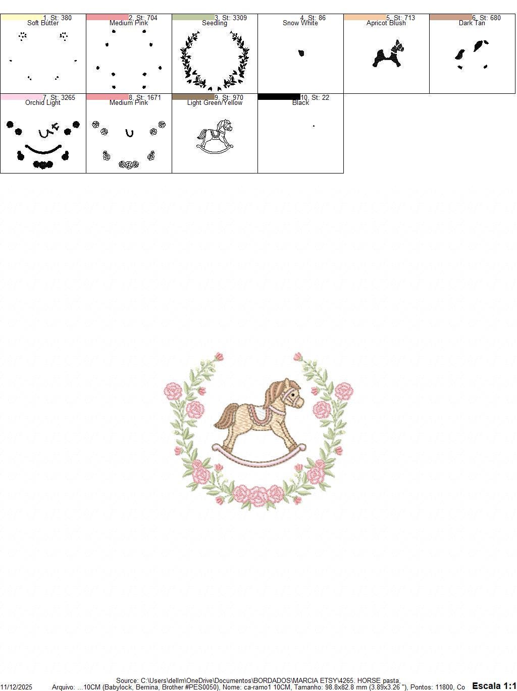 Toy Horse embroidery design - Baby boy rocking horse laurel frame machine embroidery pattern - Instant digital download pes jef hus dst vp3