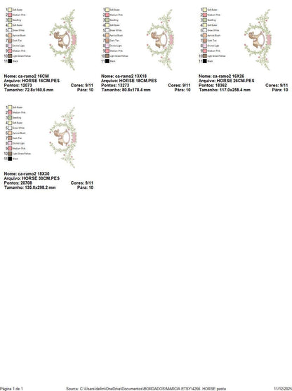 Toy Horse embroidery design - Baby boy rocking horse laurel frame machine embroidery pattern - Instant digital download pes jef hus dst vp3