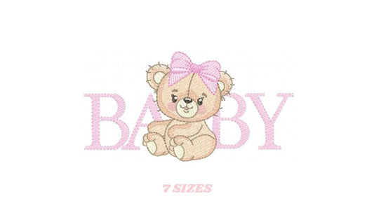 Baby Boy Teddy Bear embroidery designs - Bear with word baby machine embroidery pattern - Cute Teddy Bear file - Instant download pes jef
