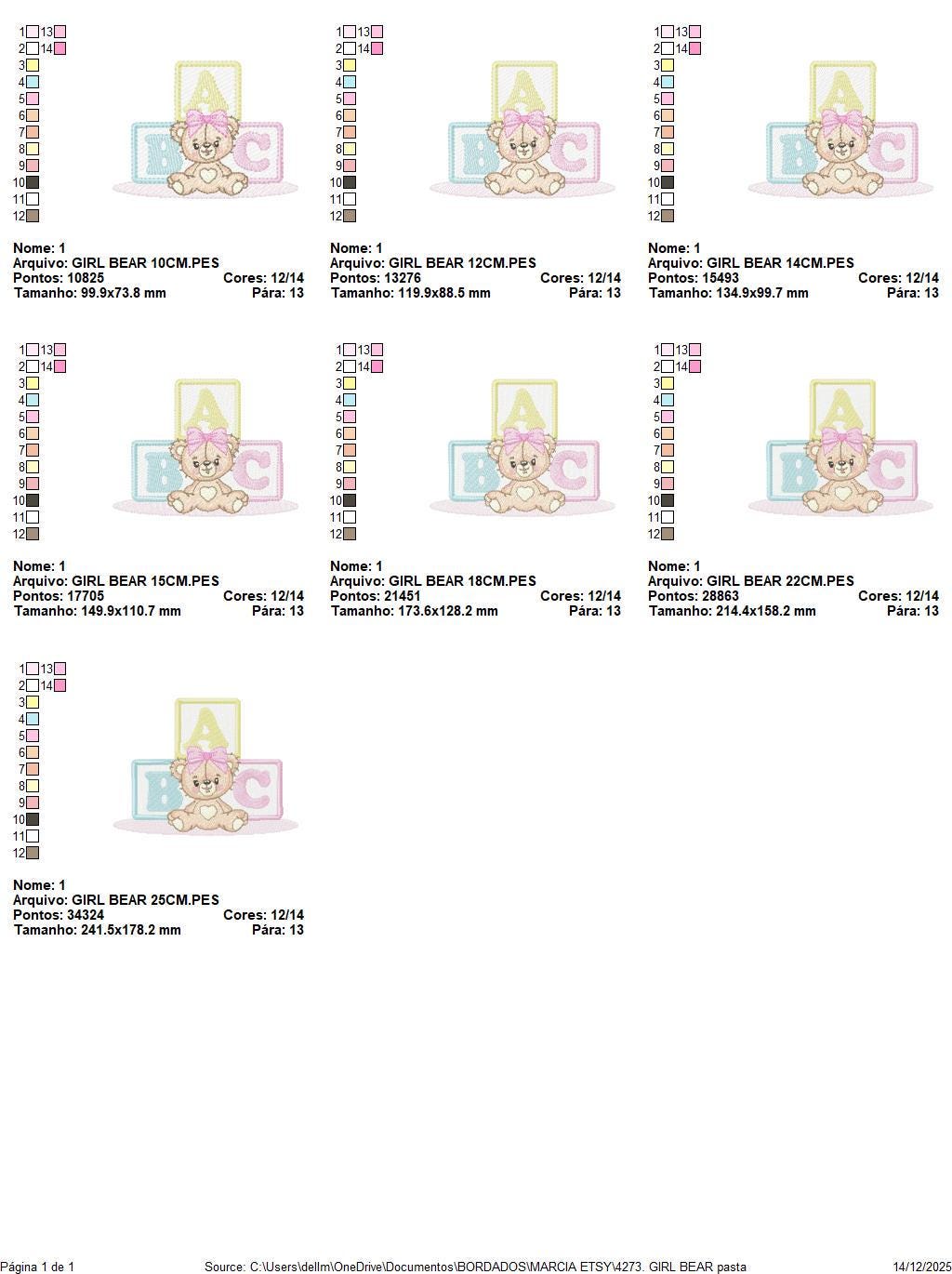 Birthday Teddy Bear embroidery designs - Baby girl Bear with toys machine embroidery pattern - Cute Teddy Bear file - Instant download pes