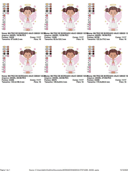 Angel embroidery designs - Angelic Baby girl with curly hair machine embroidery pattern - Girl with wings and halo file - Instant download