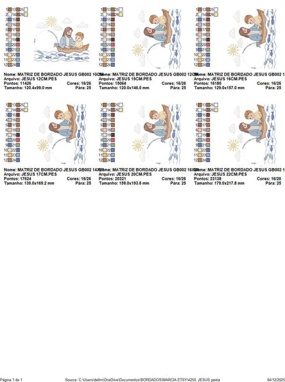 Jesus embroidery designs - Baby boy fishing machine embroidery pattern - Catholic Religious file - Instant digital download pes jef dst hus